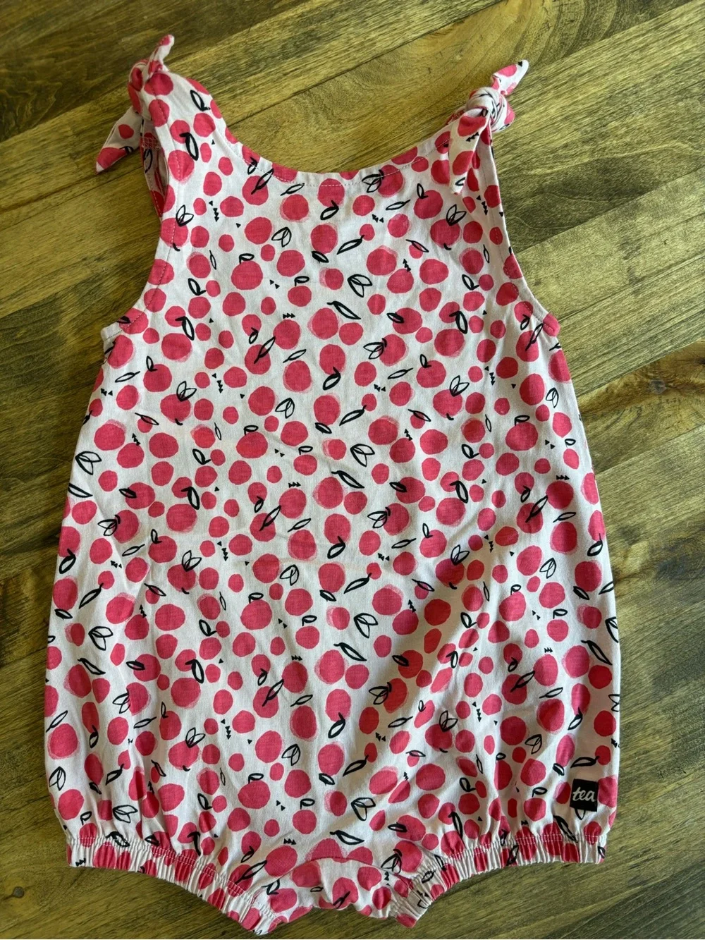 Baby Girl Tea Romper with Peach Print